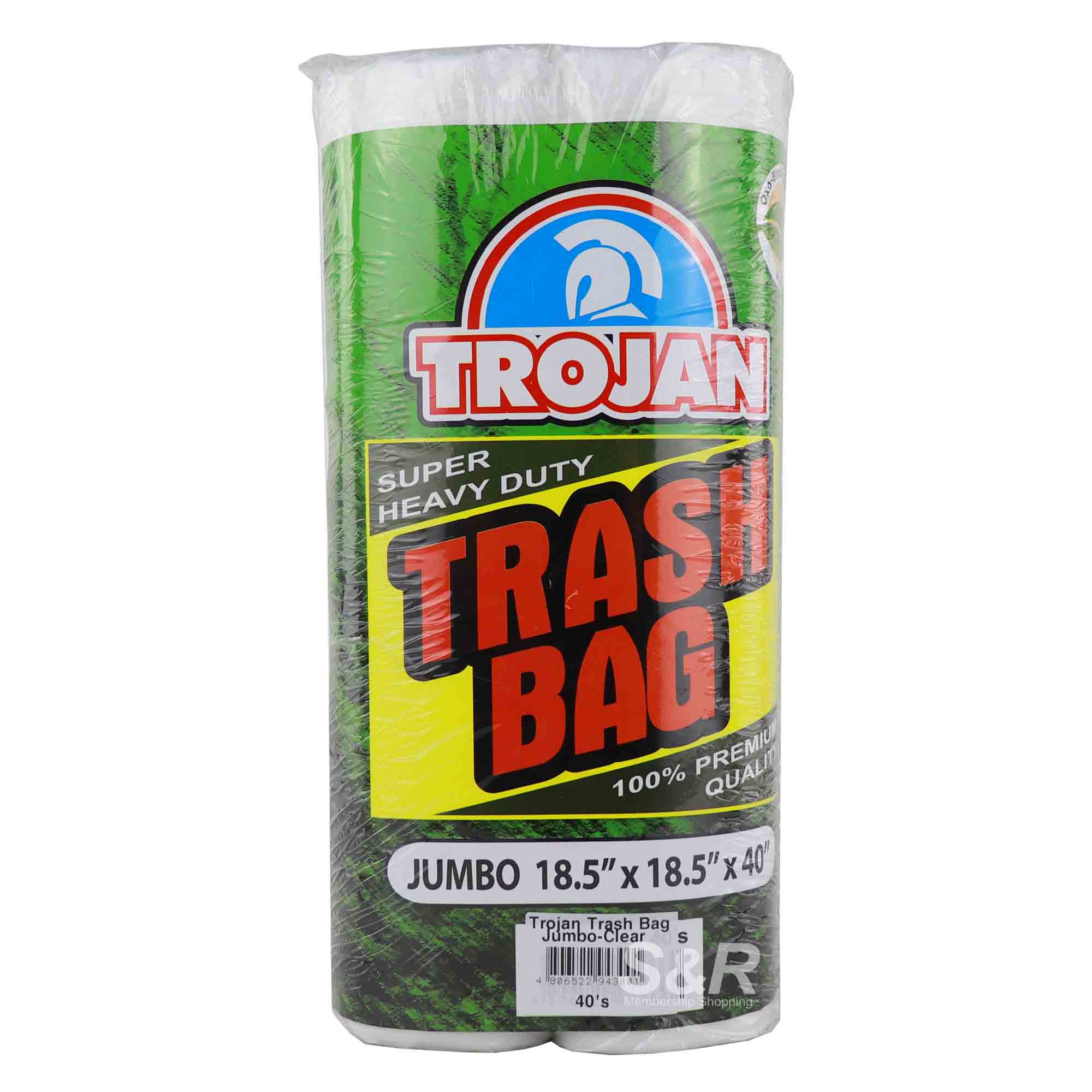 Trojan Super Heavy Duty Trash Bag Jumbo 40pcs